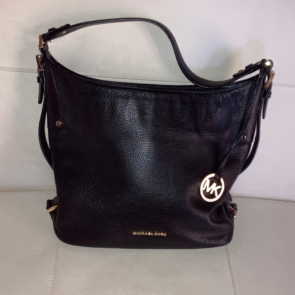 Michael Kors Black Pebbled Leather Shoulder Bag